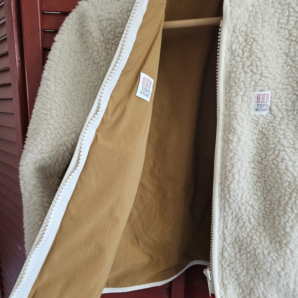 Topo Designs Cream FLEECE Puffer Jacket - Picture 3 of 5